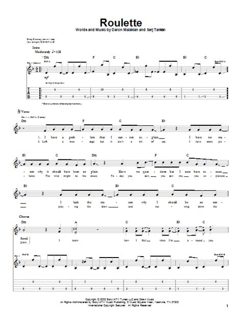 roulette system of a down tab